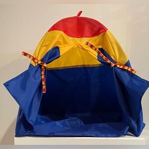 Vintage Build A Bear Workshop Camping Tent Red Yellow Blue 17” For Plush toys